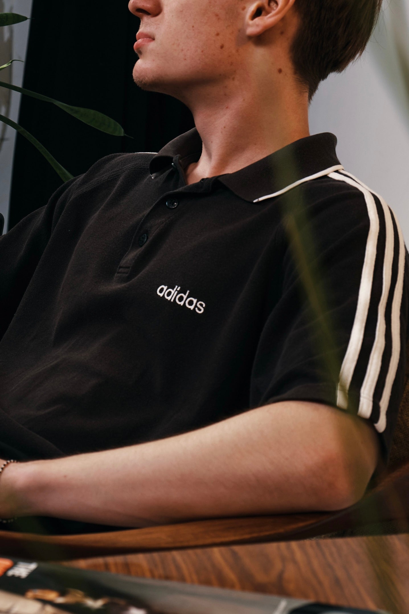 ADIDAS Vintage Polo Black (L)